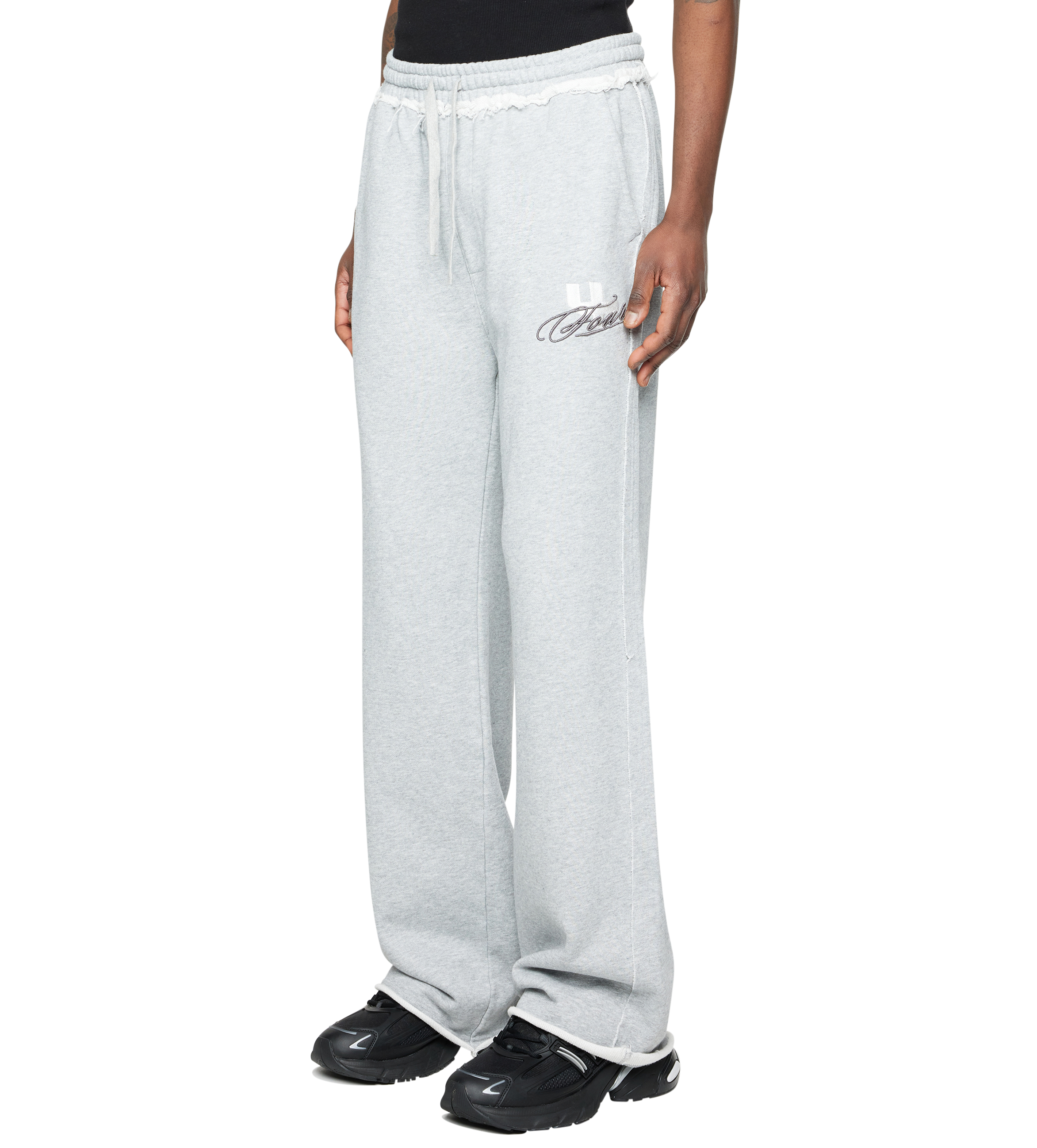Raw Edge Sweatpants Grey Melange