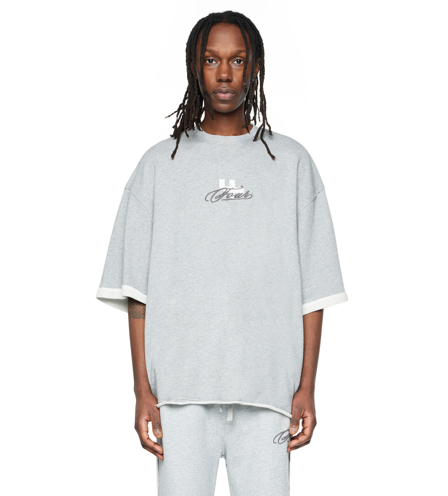 Raw Edge T-Shirt Grey Melange