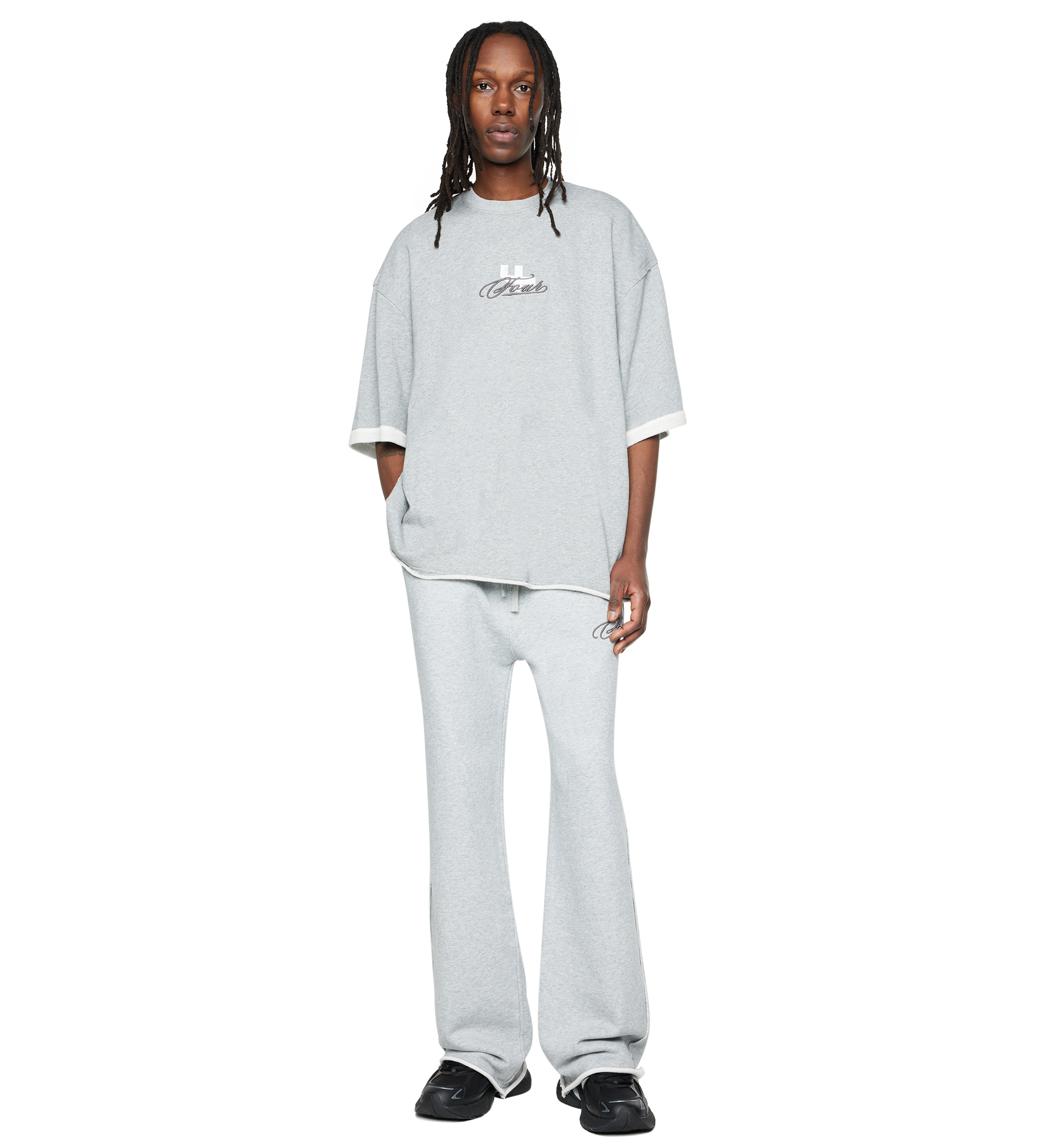 Raw Edge T-Shirt Grey Melange