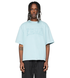 Destroyed Boxy T-Shirt Washed Aqua Gray