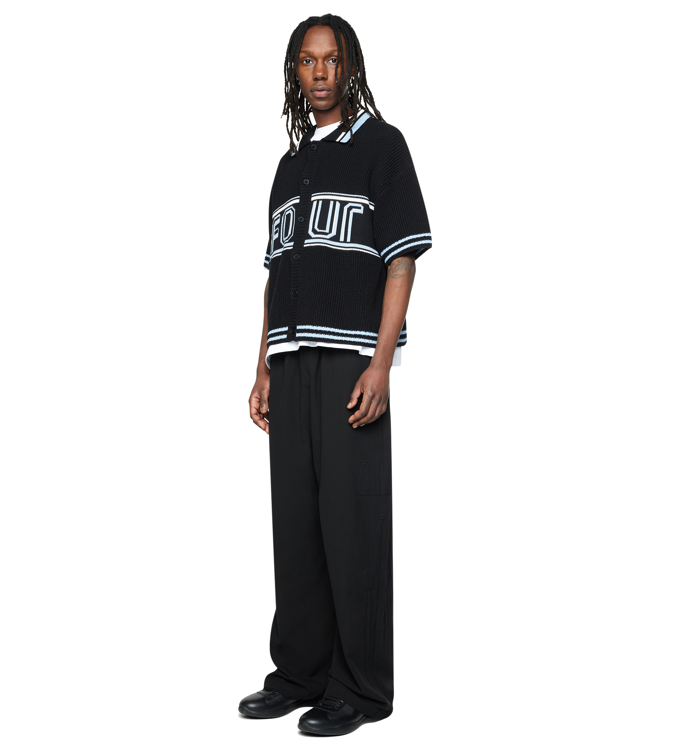 Logo Knitted SS Shirt Black
