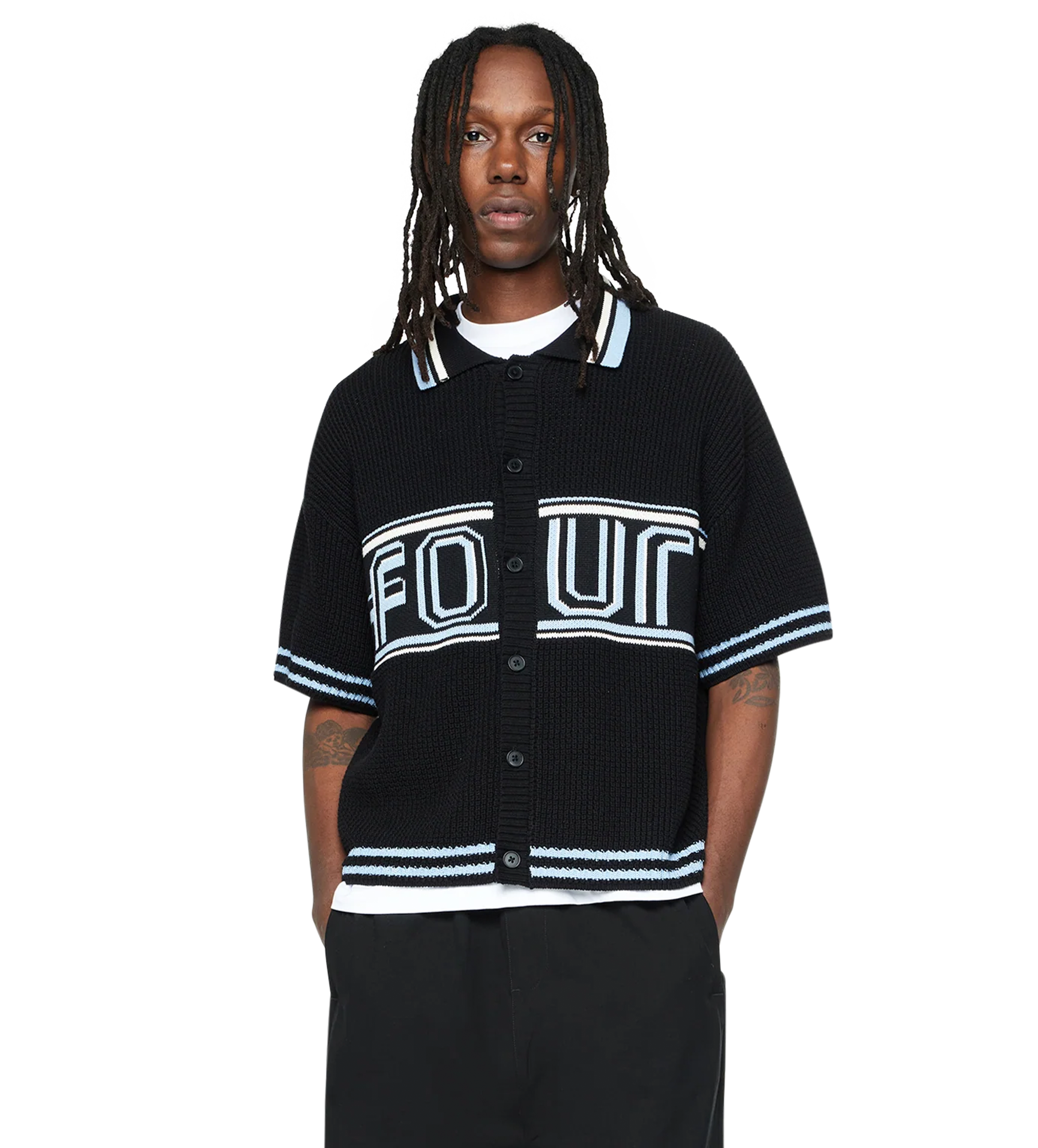 Logo Knitted SS Shirt Black