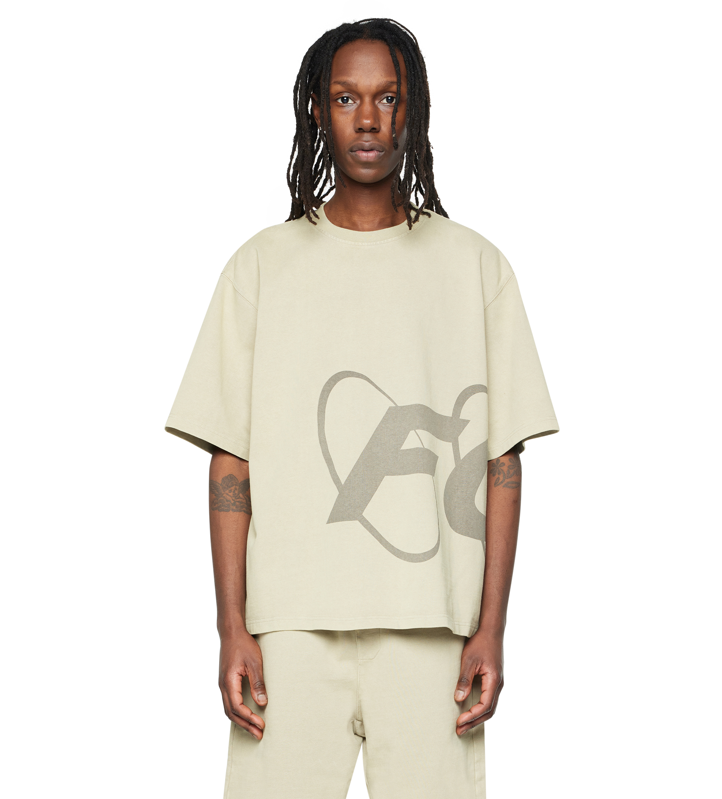 Circles Boxy T-Shirt Washed Oatmeal