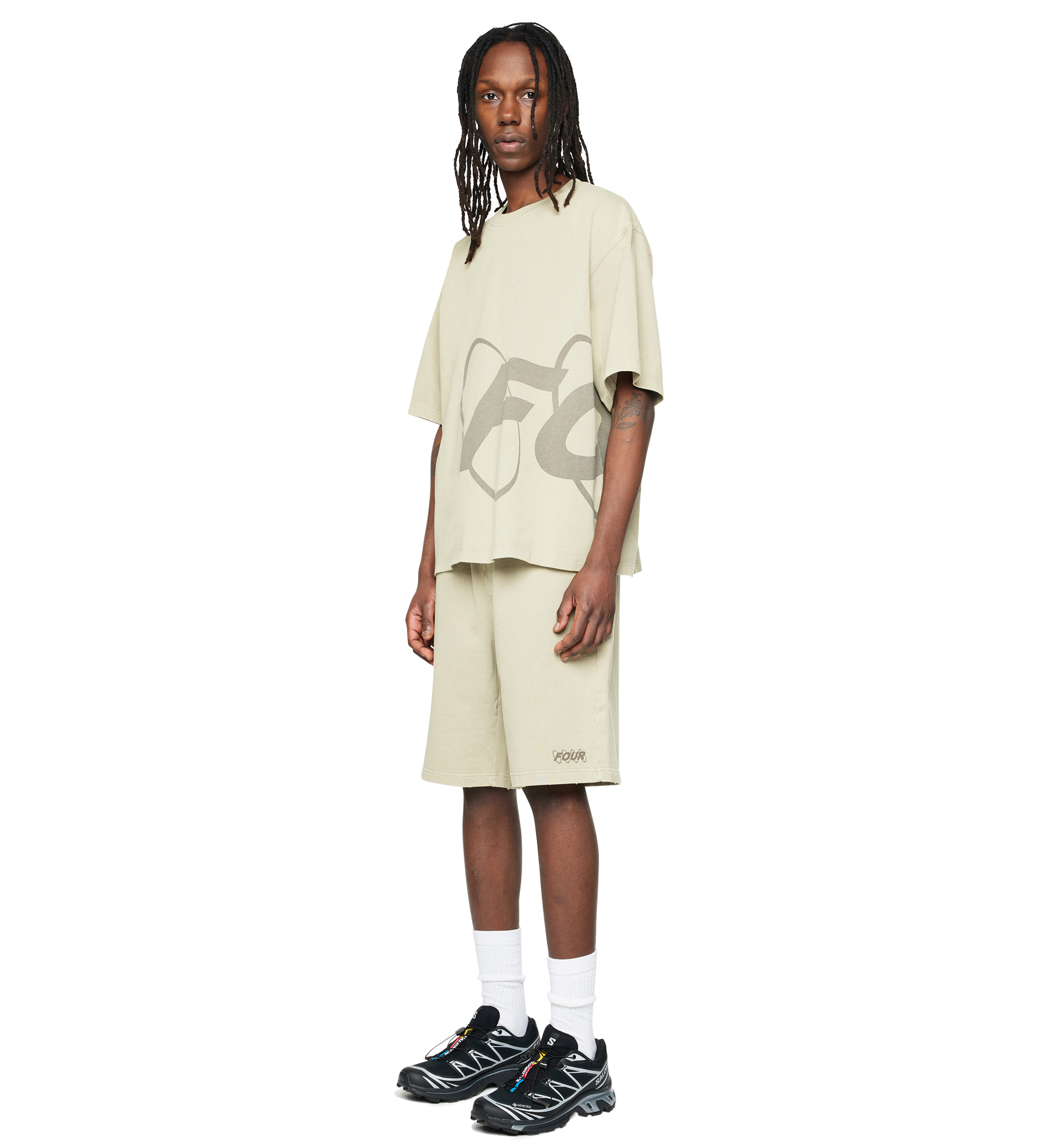 Circles Boxy T-Shirt Washed Oatmeal