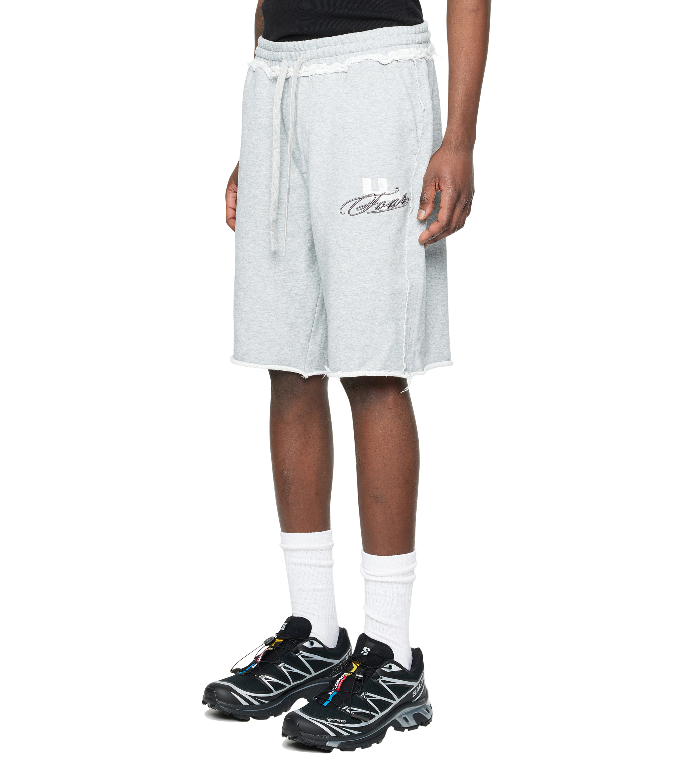 Raw Edge Shorts Grey Melange