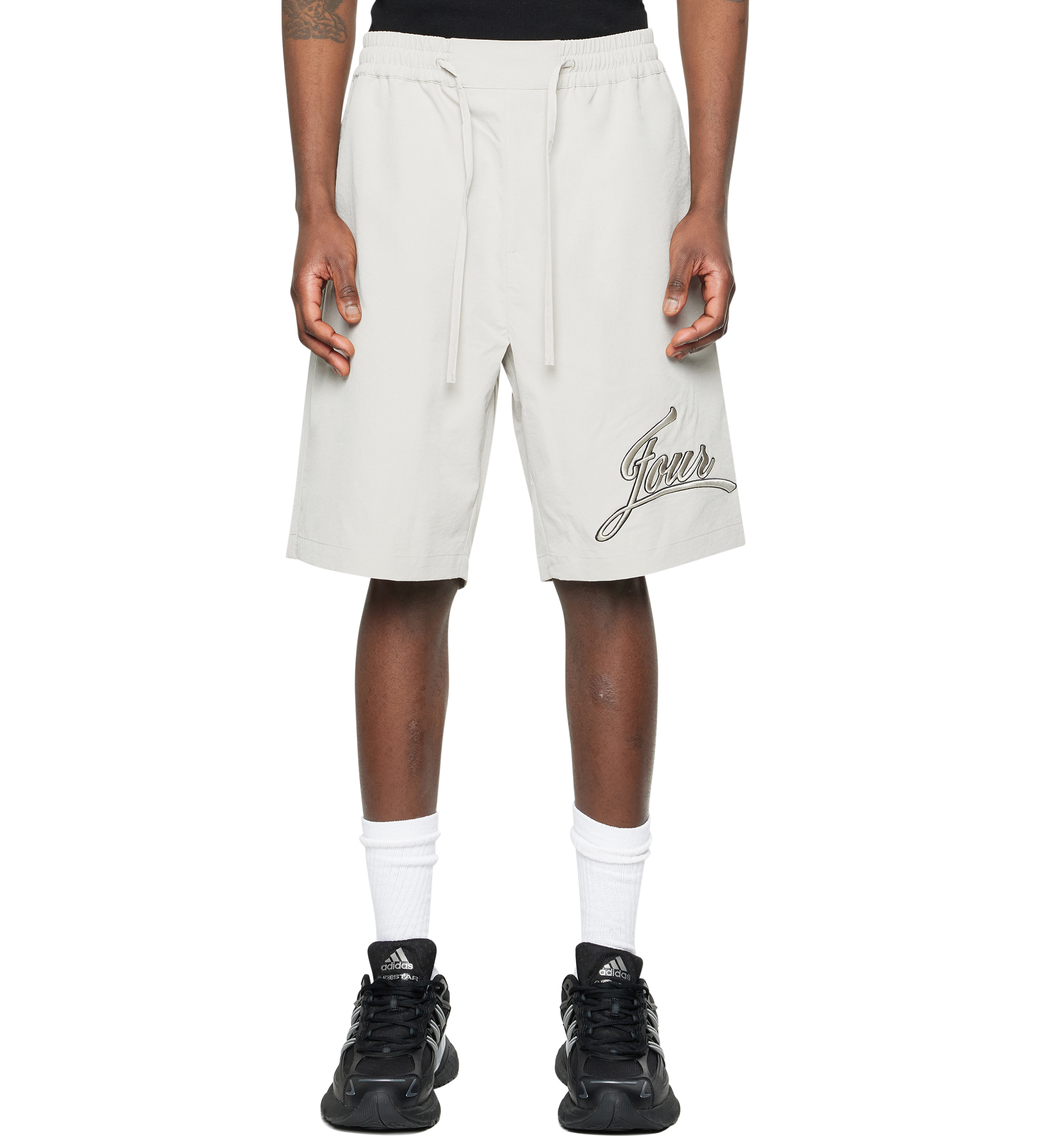 Script Track Shorts Light Grey