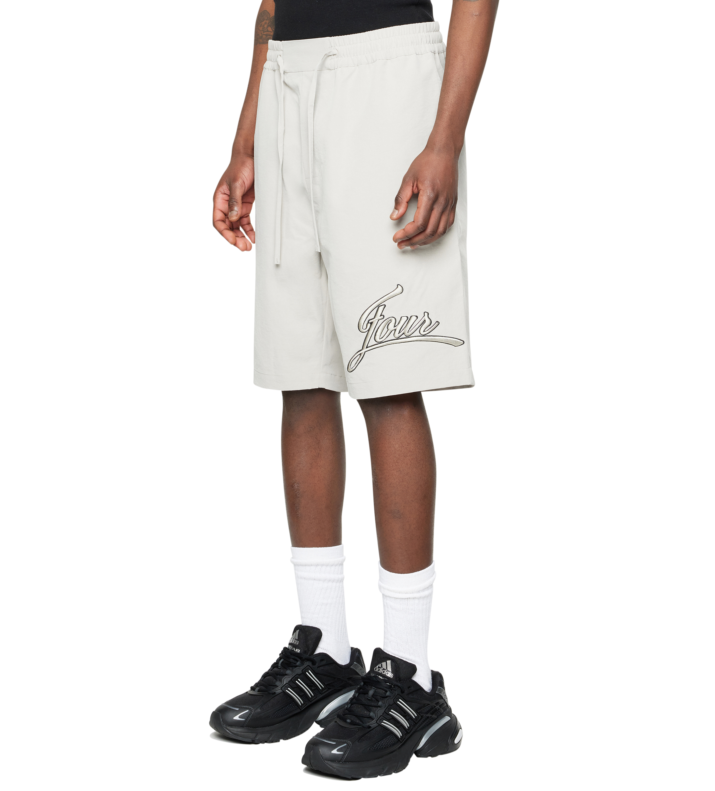 Script Track Shorts Light Grey