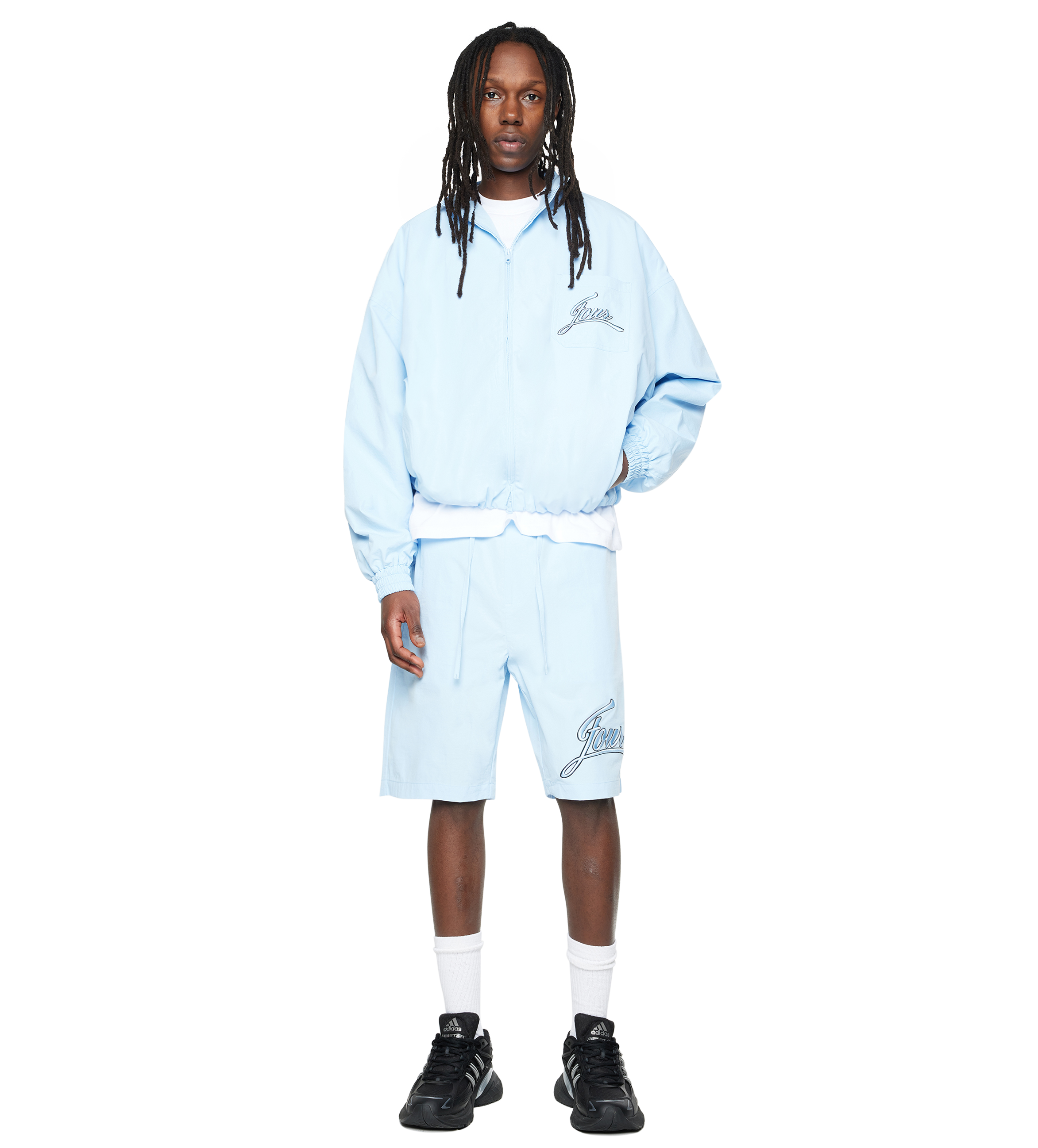 Script Track Shorts Ballad Blue