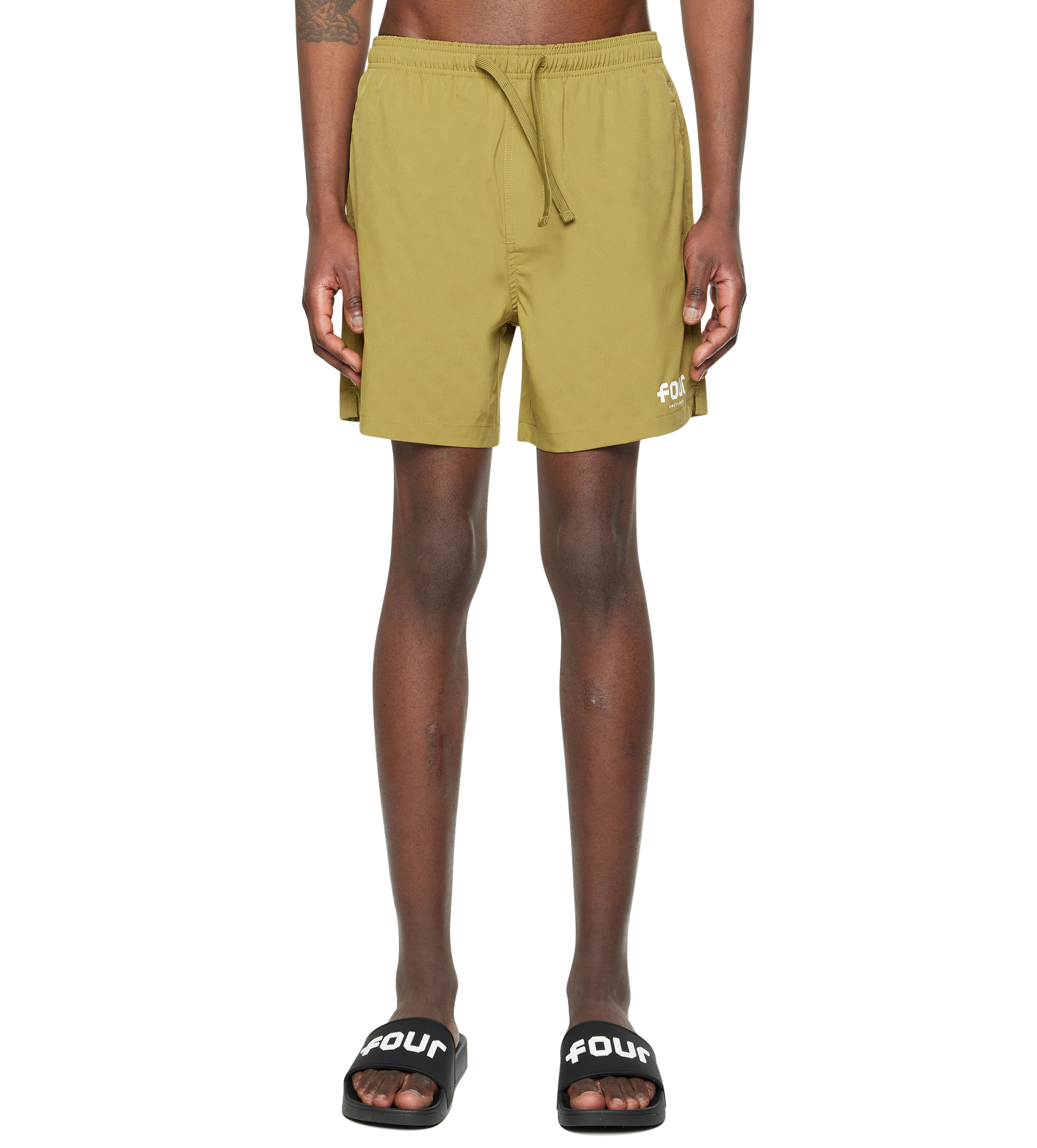Logo 4AOP Swim Shorts Olive