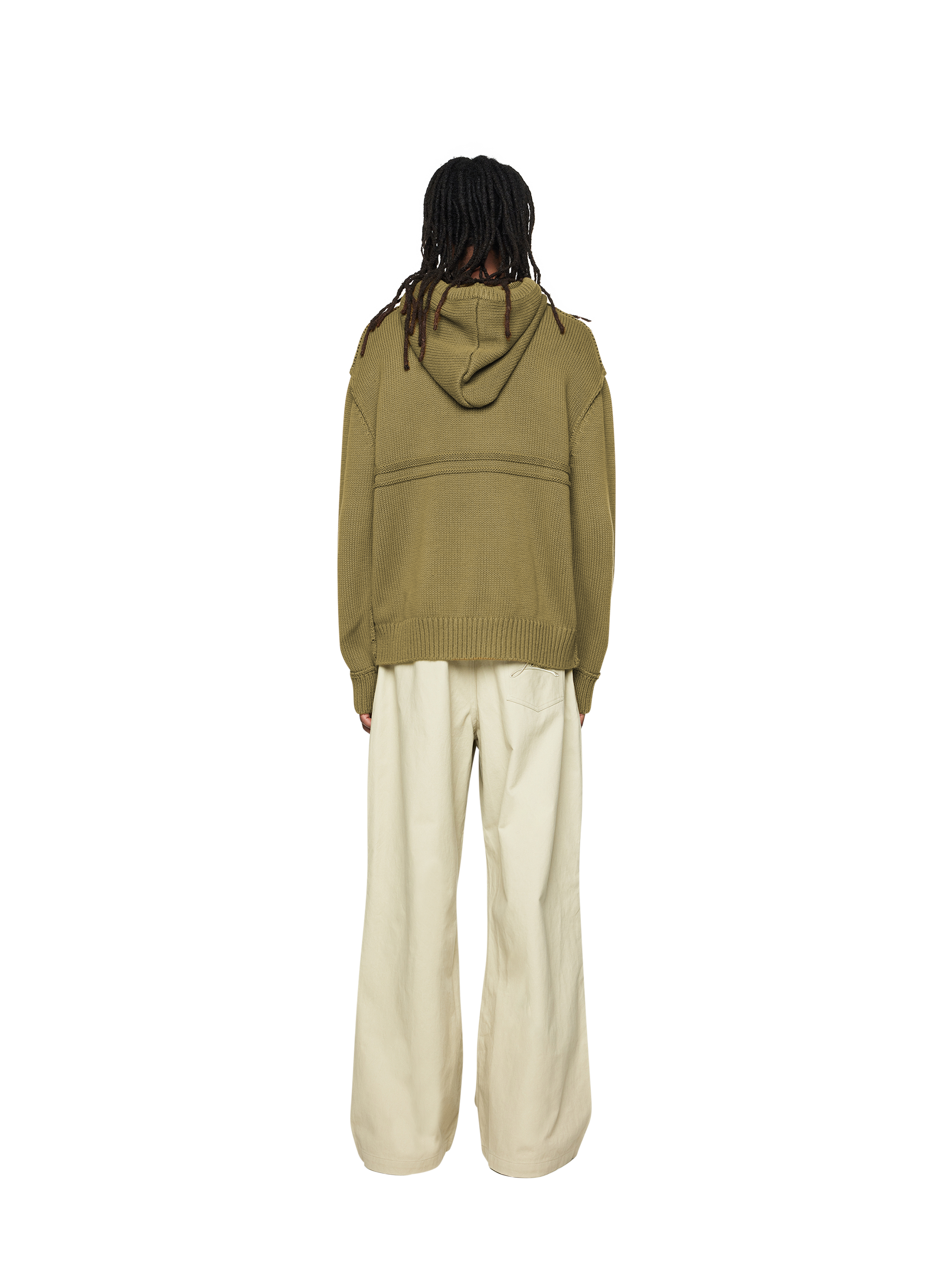 Knitted Hoodie Deep Olive