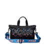Circles Embroidery Shopper Lapis Blue