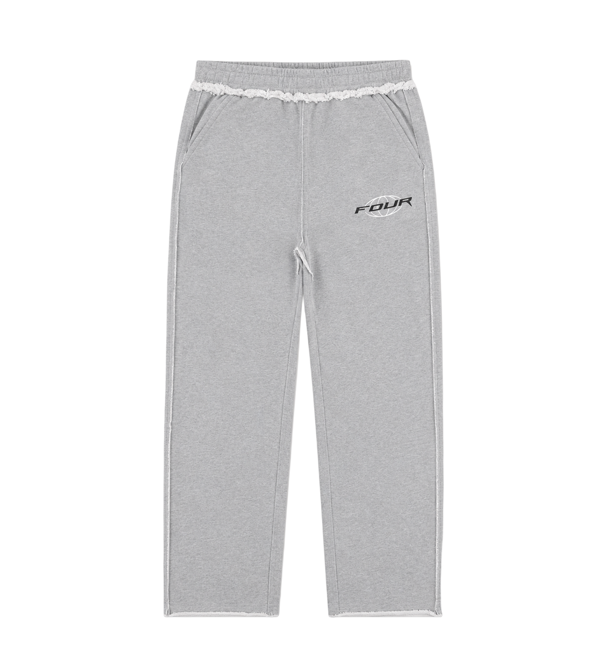 Logo Raw Edge Oversized Sweatpants Grijs Melange