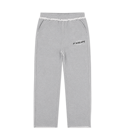 Logo Raw Edge Oversized Sweatpants Grijs Melange