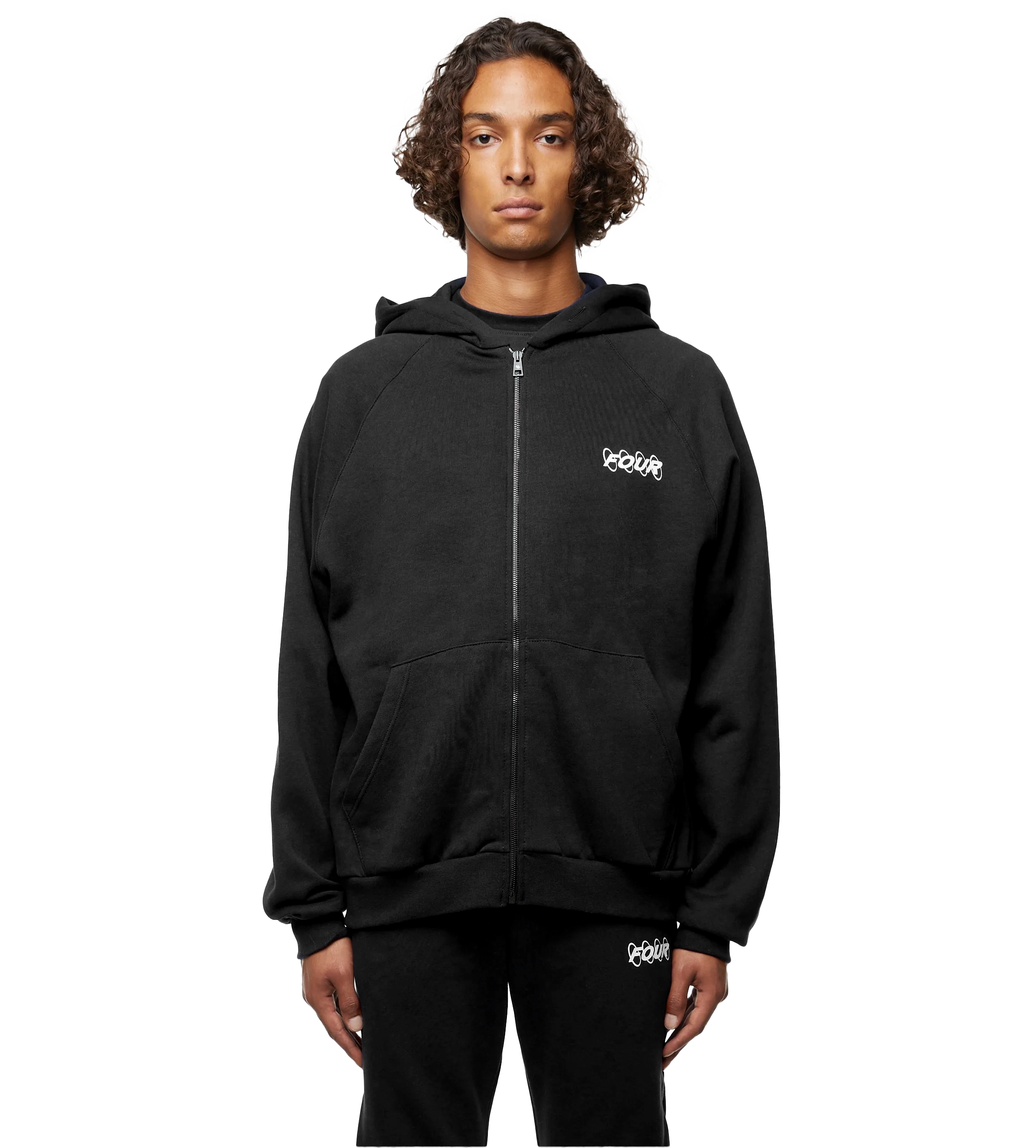 Circles Logo Zip Up Vest Black FOUR Amsterdam circles-logo-zip-up-vest-black-four-amsterdam