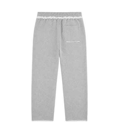 Logo Raw Edge Oversized Sweatpants Grijs Melange