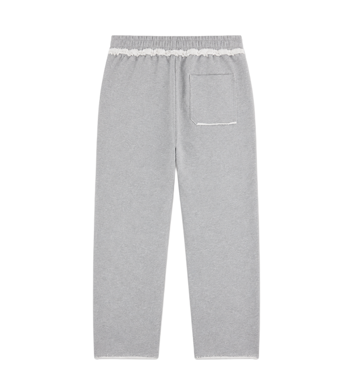 Logo Raw Edge Oversized Sweatpants Grey Melange