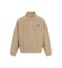 Logo Patch Bomber Jacket in Dark Sand