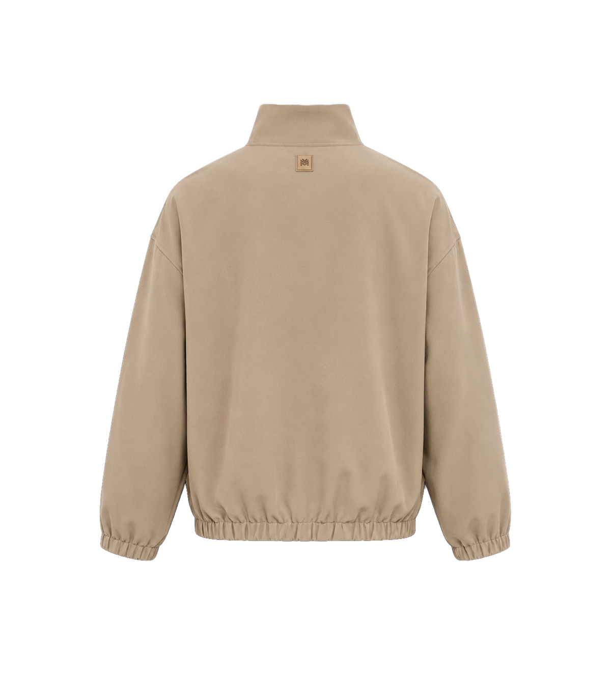Logo Patch Bomber Jacket in Dark Sand