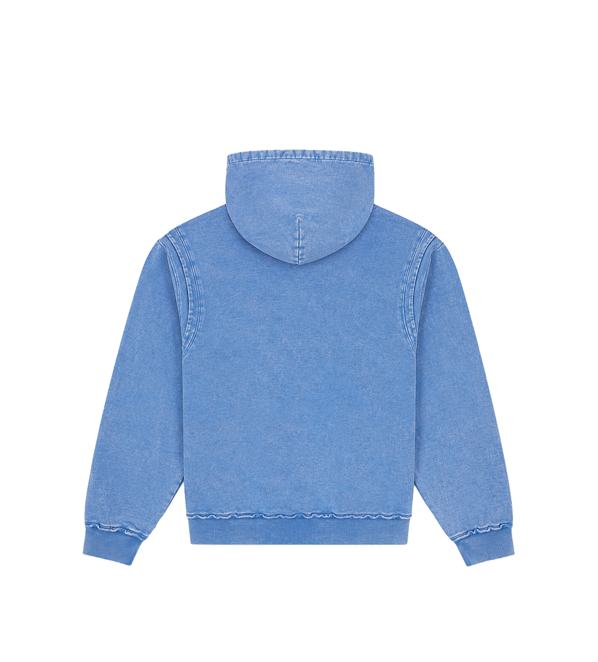Logo Destroyed Boxy Zip Up Hoodie Washed Blauw