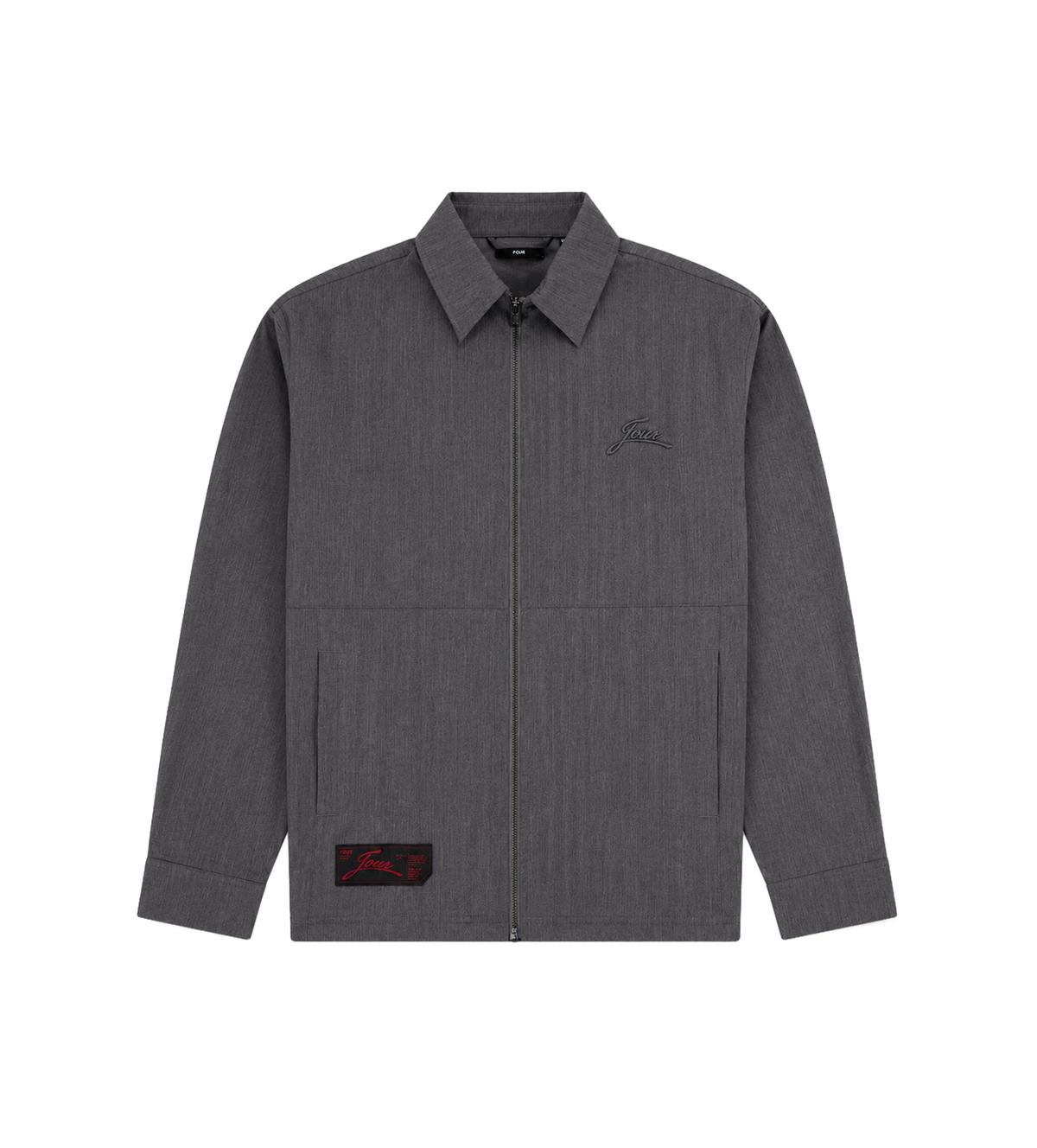 Script Shirt Jacket Dark Grey