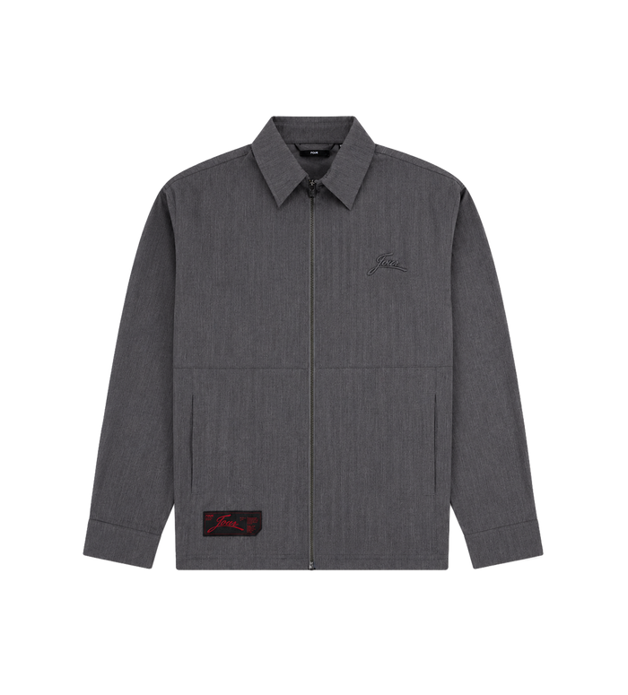 Script Shirt Jacket Dark Grey