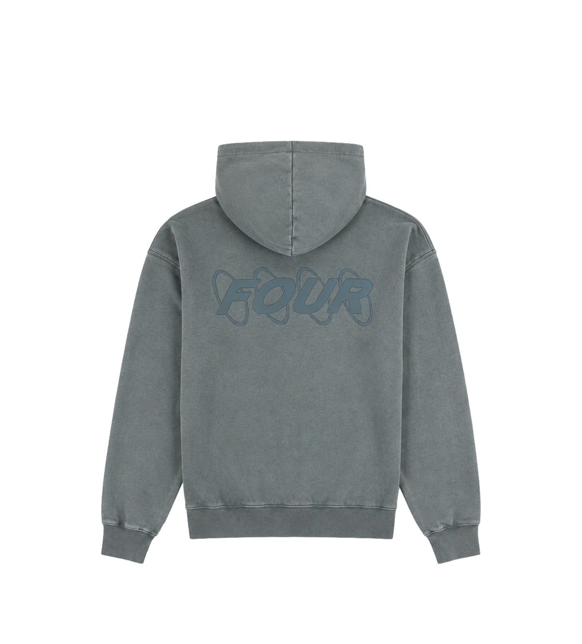 Circles Boxy Zip Up Hoodie Washed Groen