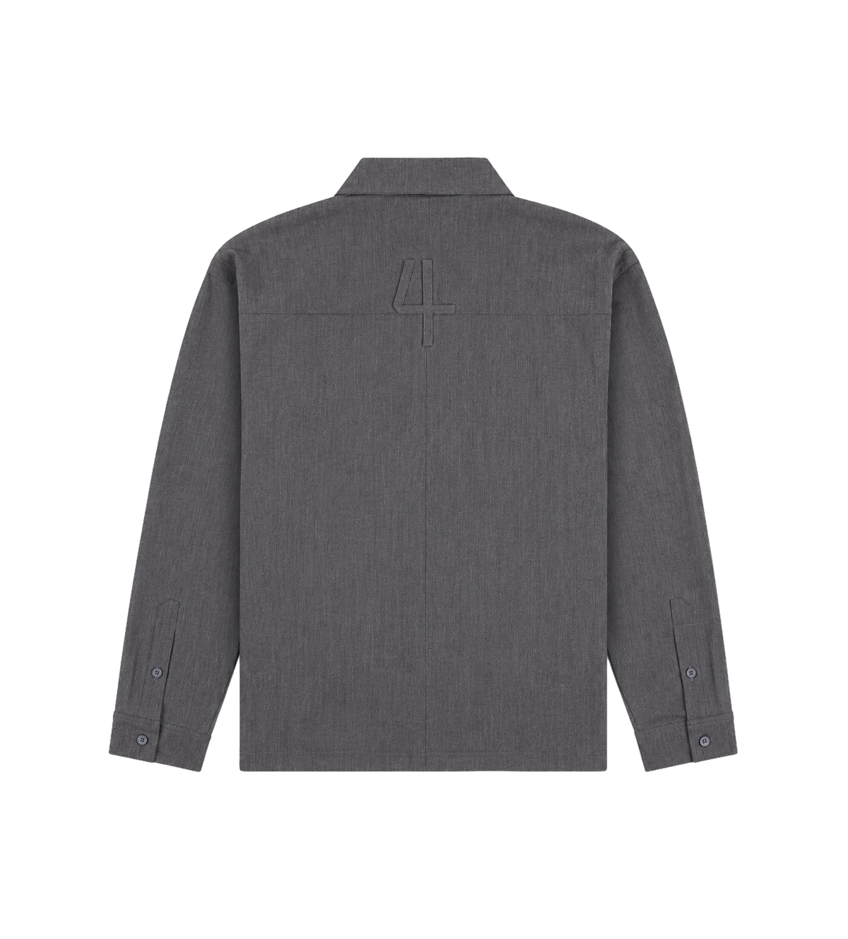 Script Shirt Jacket Dark Grey