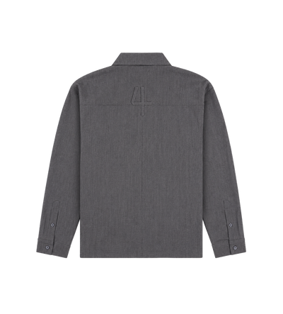 Script Shirt Jacket Dark Grey