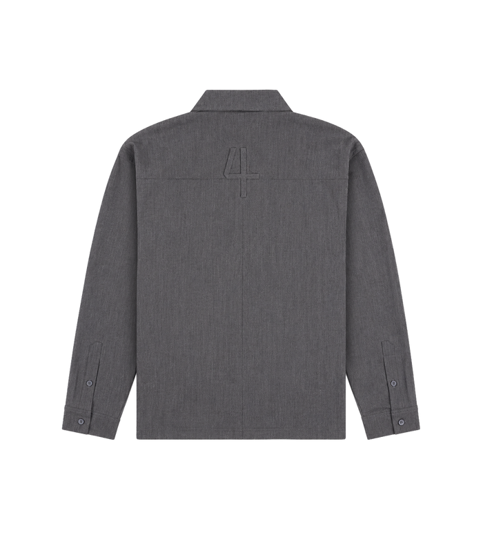 Script Shirt Jacket Dark Grey