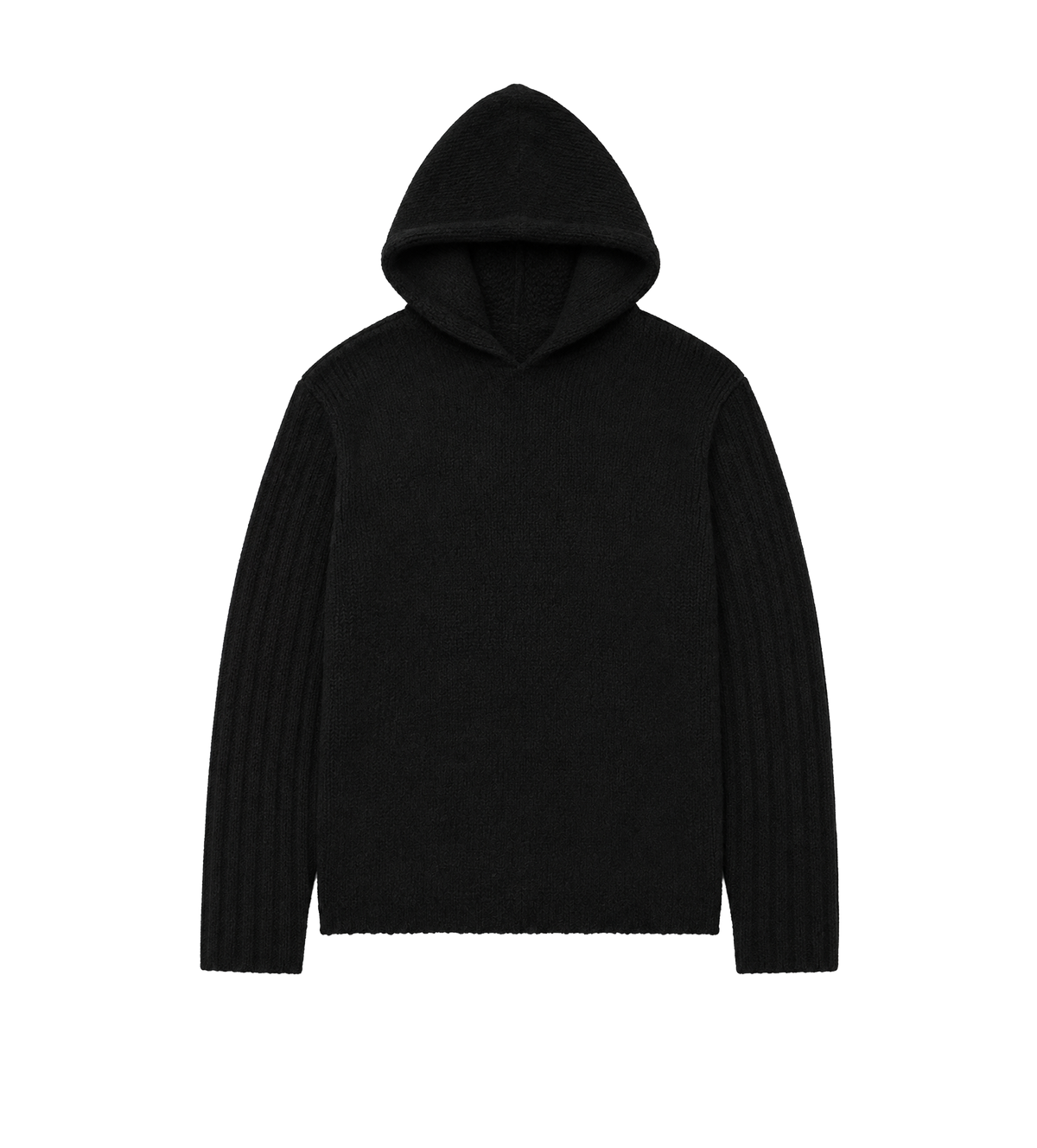 Hooded Cashmere & Silk Sweater Black