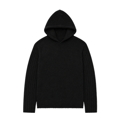 Hooded Cashmere & Silk Sweater Black