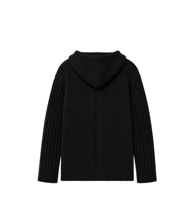 Hooded Cashmere & Silk Sweater Black