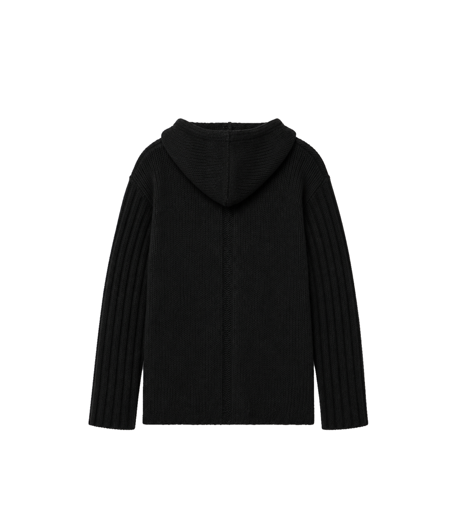 Hooded Cashmere & Silk Sweater Black
