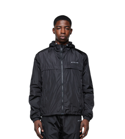 Sport Windbreaker Nylon Jacket Black