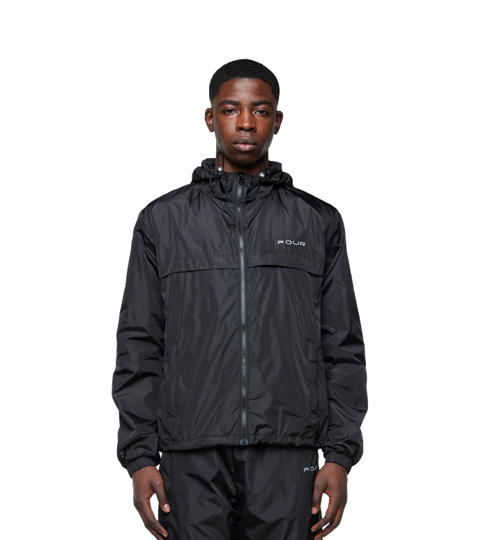 Sport Windbreaker Nylon Jacket Black