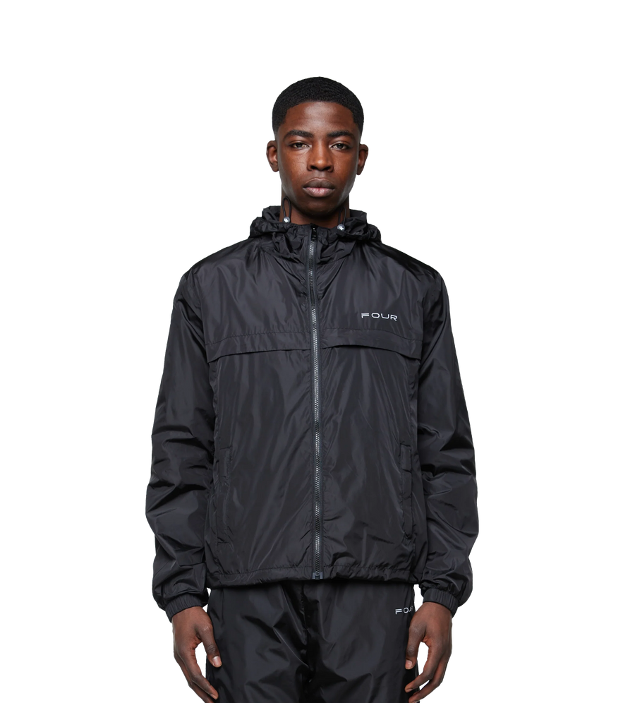 Sport Windbreaker Nylon Jacket Black