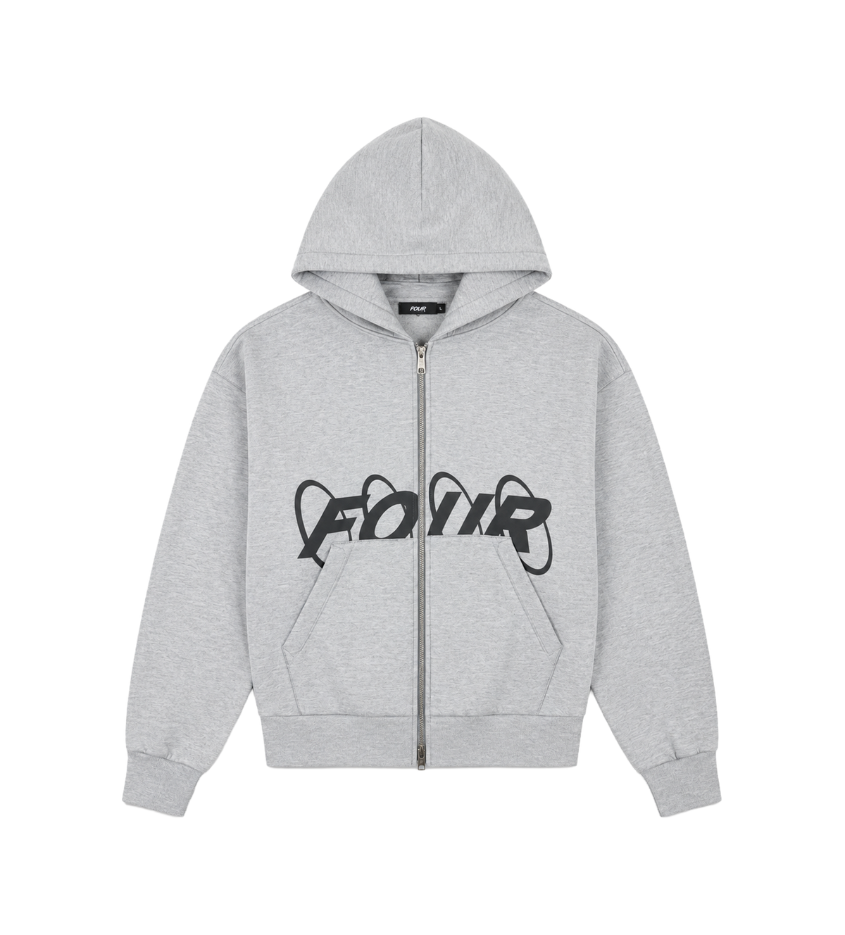 Circles Scuba Zip Up Hoodie Grijs Melange