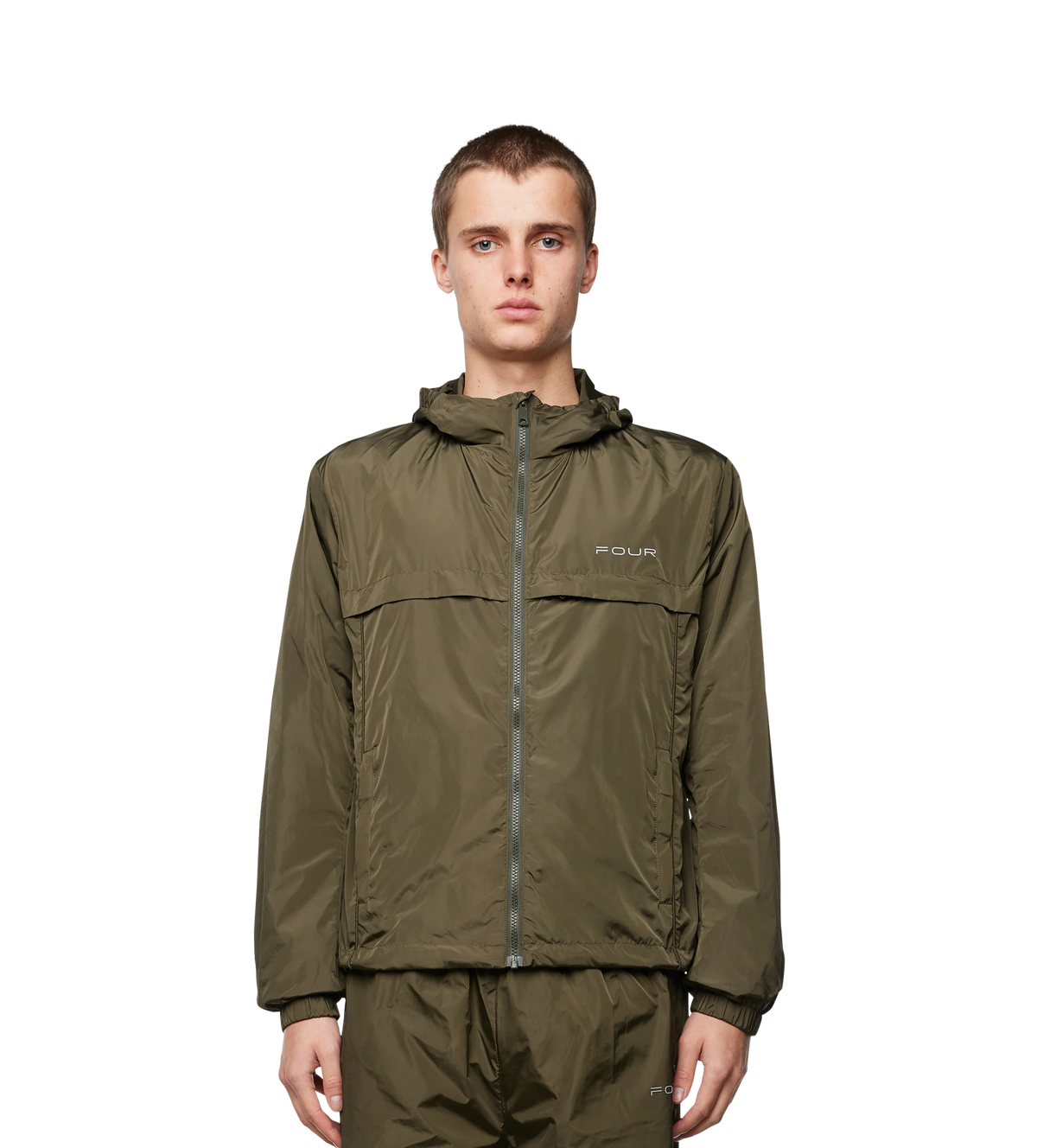 Sport Windbreaker Nylon Jacket Moss Green