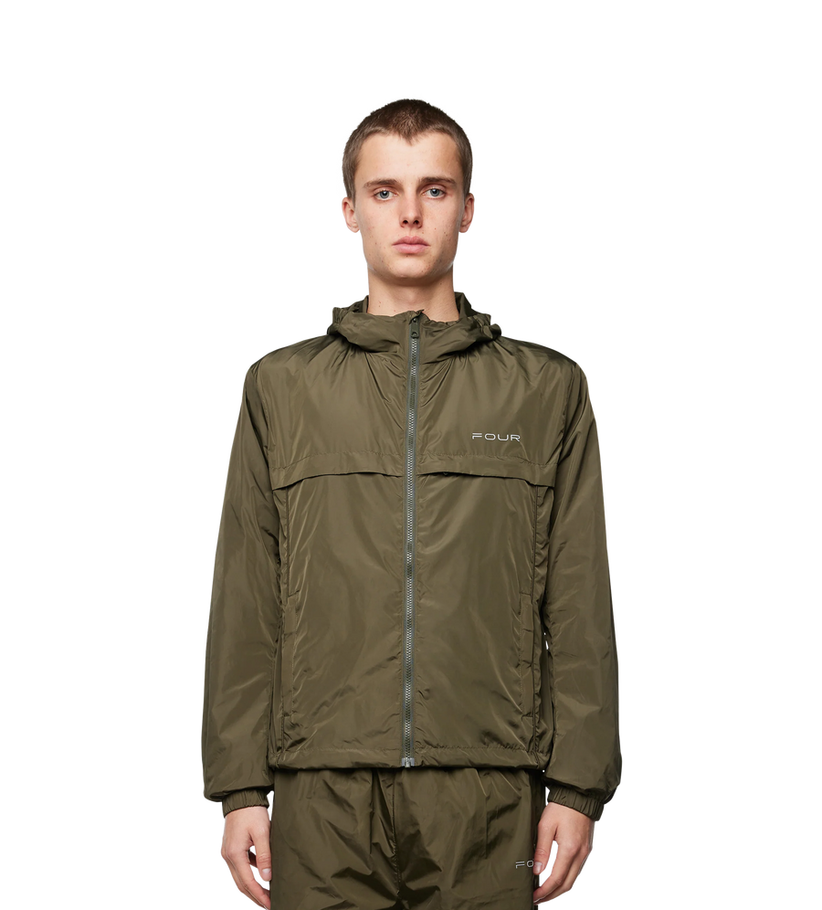 Sport Windbreaker Nylon Jacket Moss Green