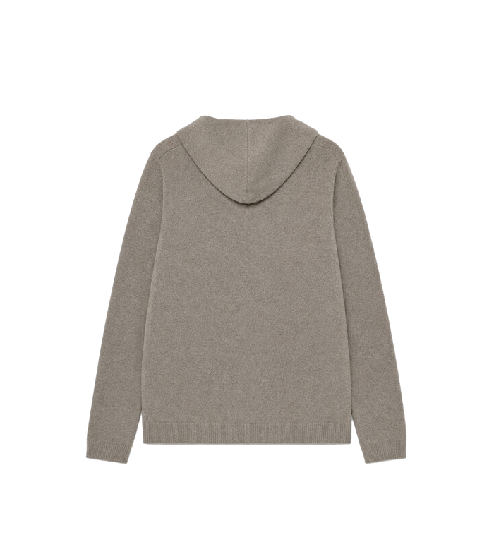Cashmere Zip-Up Hoodie Beige