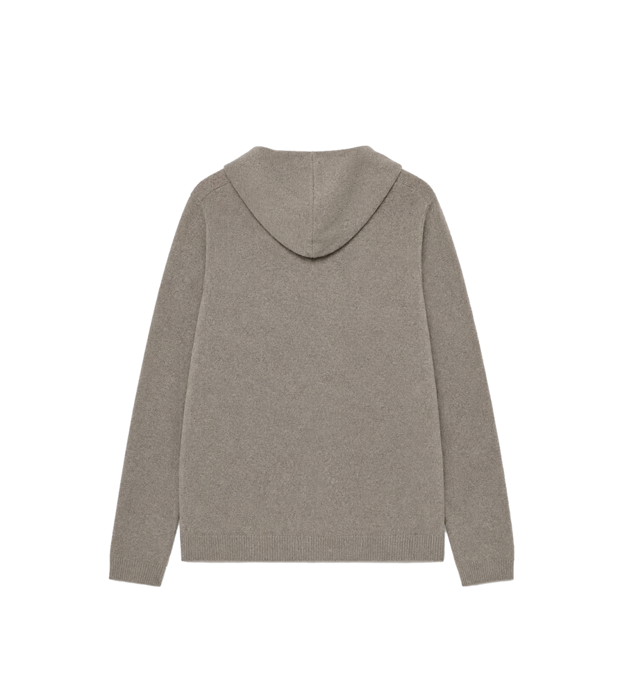 Cashmere Zip-Up Hoodie Beige