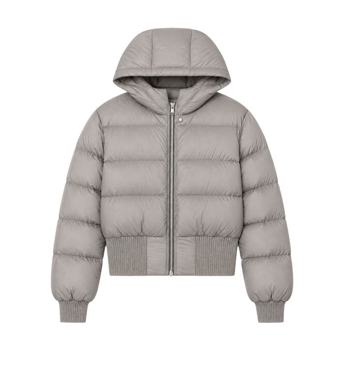 Tower Nylon Duvet Hooded Down Jacket Steel