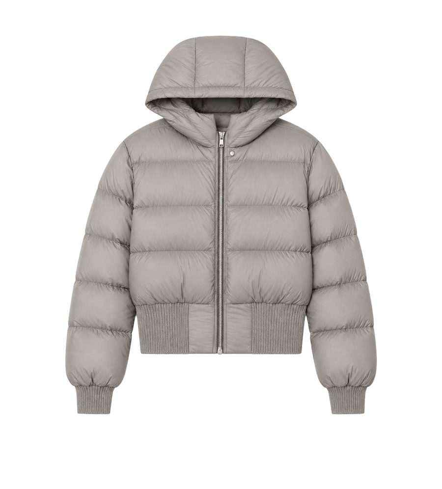 Tower Nylon Duvet Hooded Down Jacket Steel