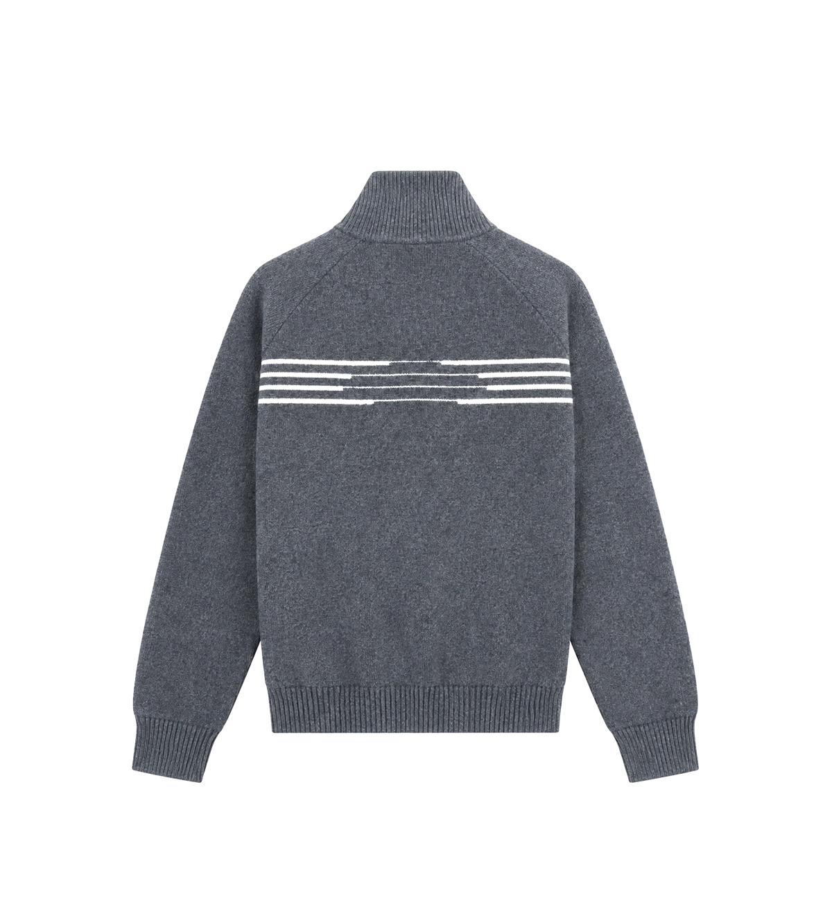 Special Knitted Zip Up Dark Grey/ White