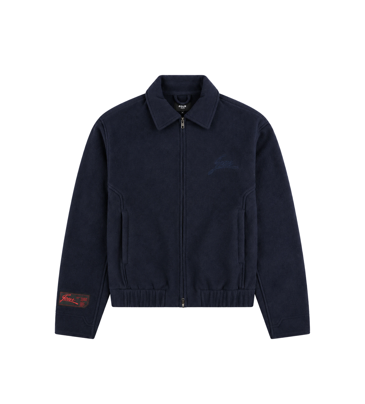 Script Logo Wool Jacket Navy