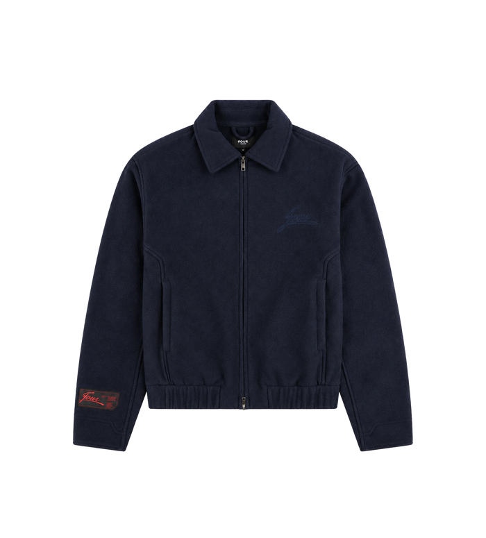 Script Logo Wool Jacket Navy