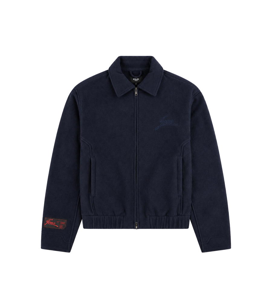 Script Logo Wool Jacket Navy