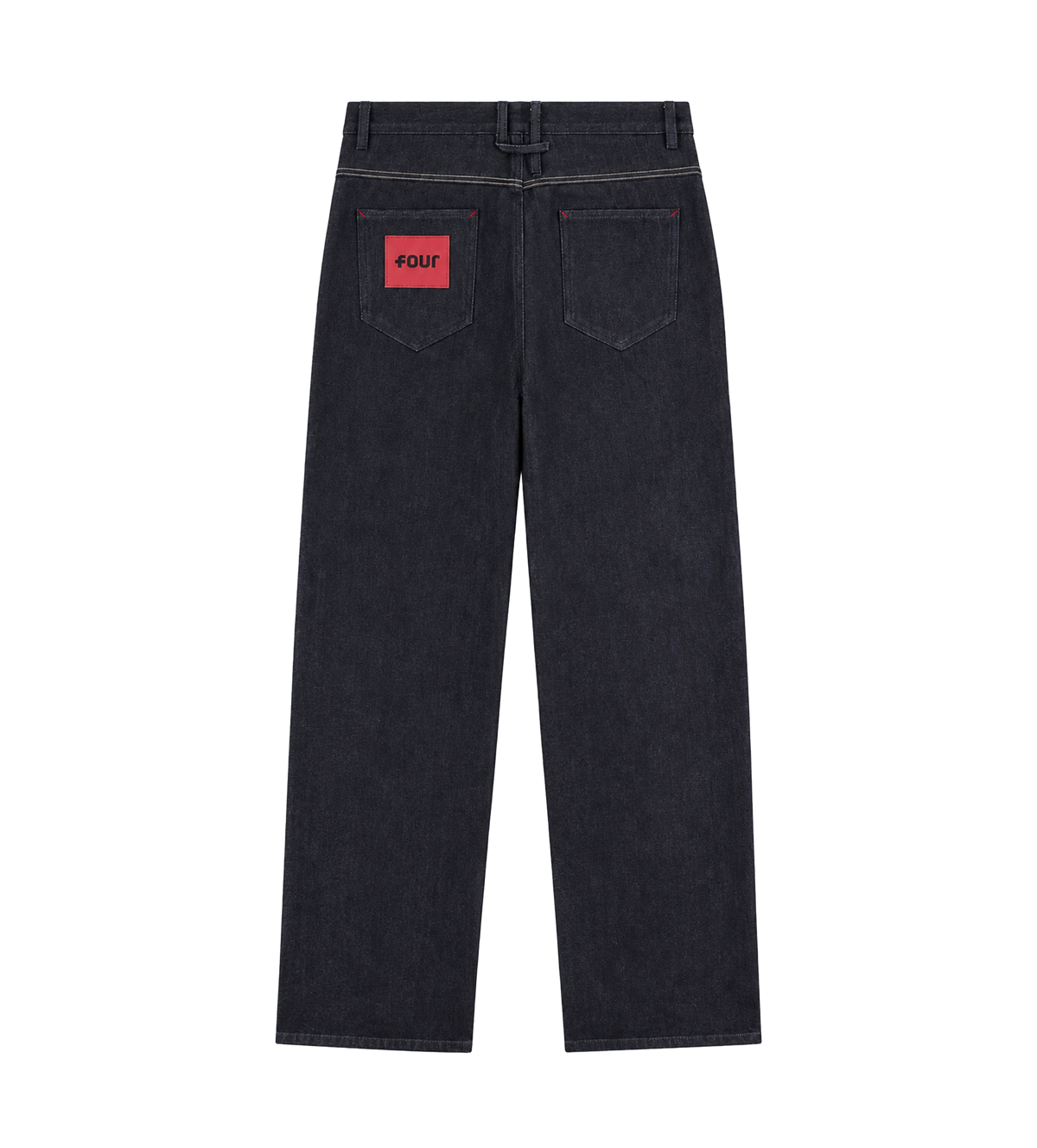 Logo Regular Raw Denim Jeans
