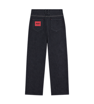 Logo Regular Raw Denim Jeans