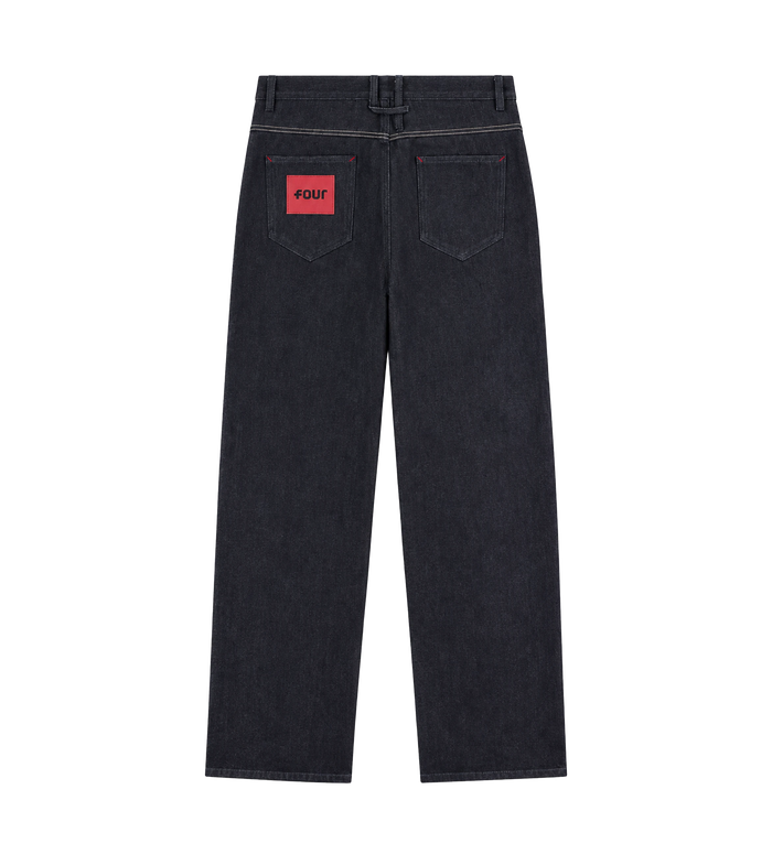 Logo Regular Raw Denim Jeans